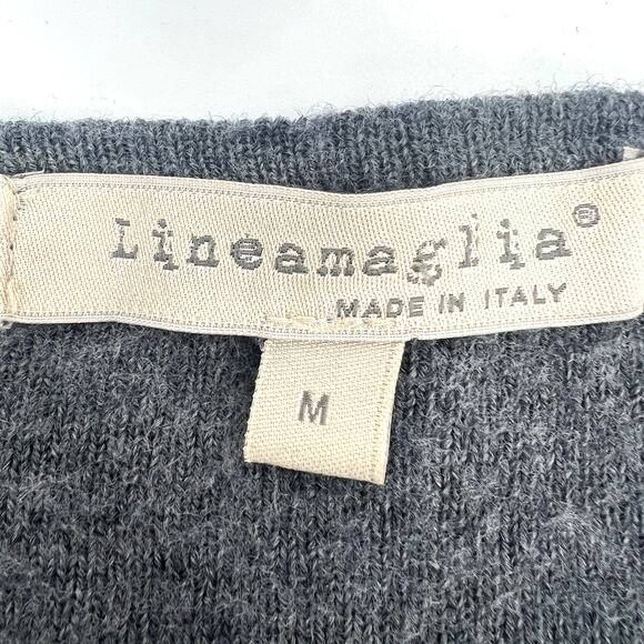 Lineamaglia Italy Womens Open Front Wool Blend Gray Cardigan Size M - Picture 5 of 7
